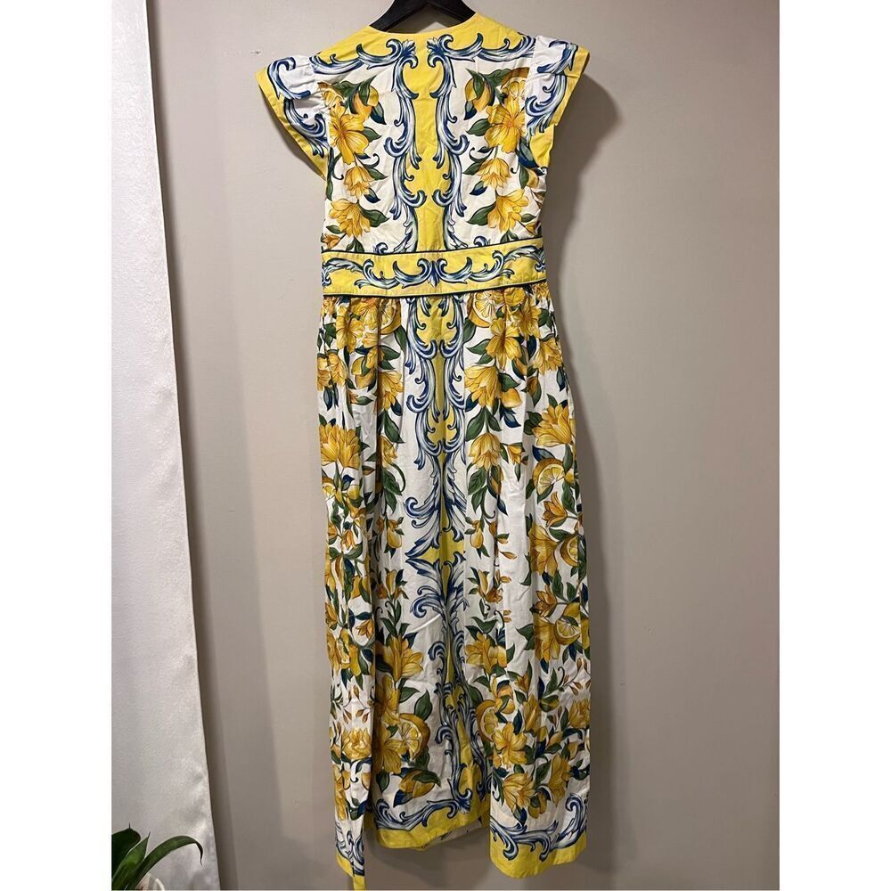 Farm Rio Women's Multicolor Sicily Scarf Print Cotton Maxi Dress Size Small NWOT - Picture 10 of 15